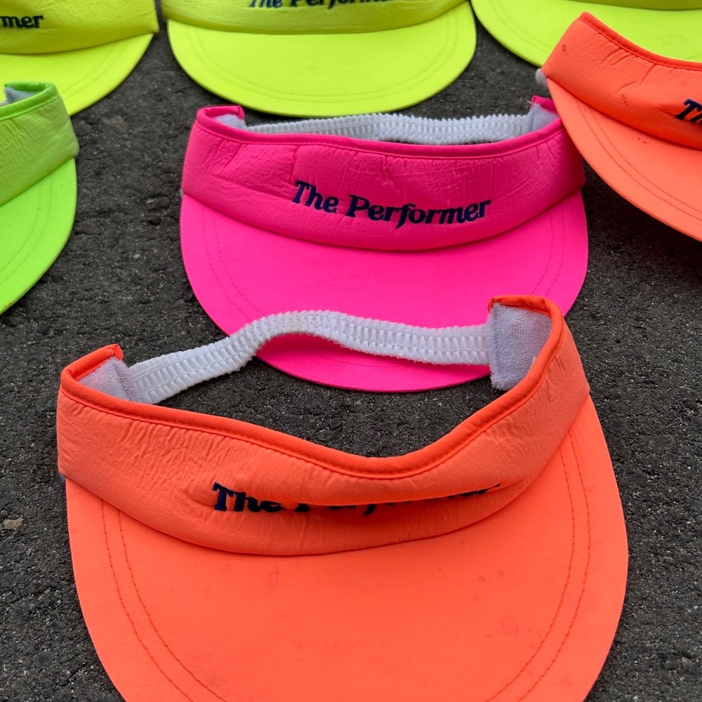 Lot of‎ 7 Vintage Neon Colors The Performes Visor Cap Outdoor Adjustable Y2K 90s - Picture 2 of 6